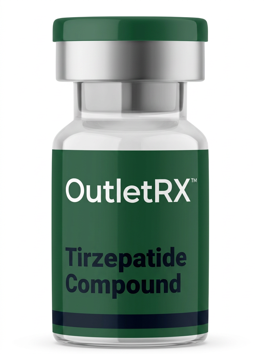 Compounded tirzepatide medication vial